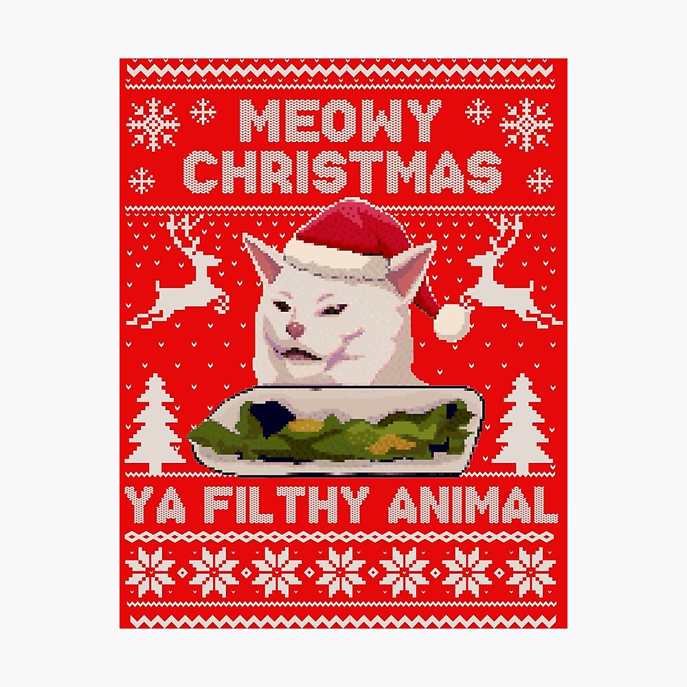 salad cat christmas sweater