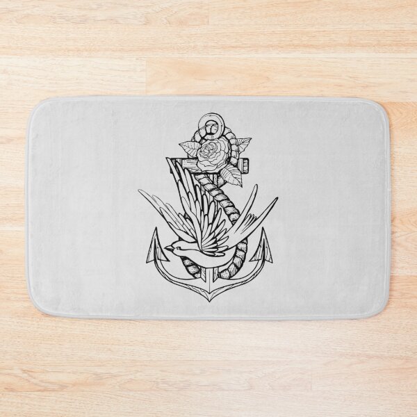 Item preview, Anchor Swallow & Rose Old School Tattoo Style designed and sold by Desha001.