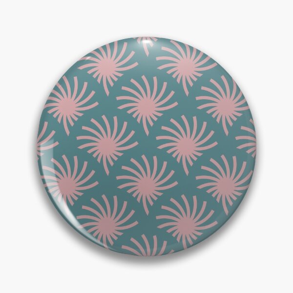 Item preview, Circular Palms Geometric Pattern – Pale Turquoise & Flamingo Pink designed and sold by RoguePatterns.