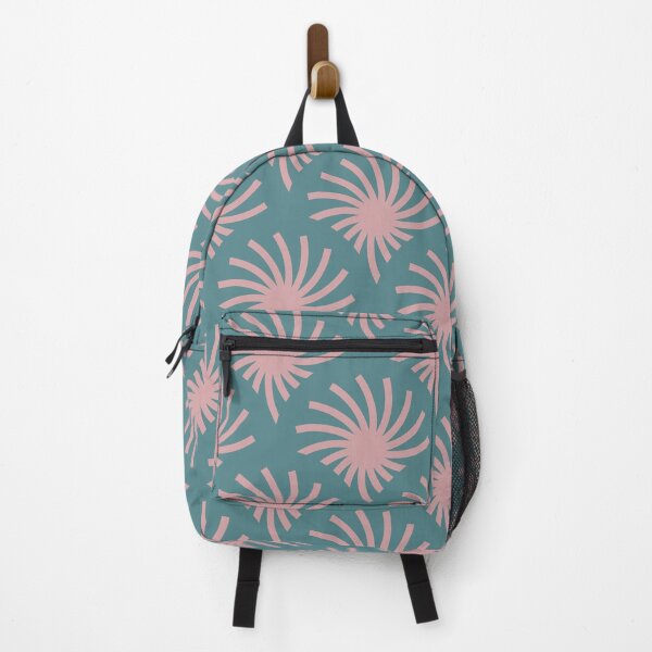 Item preview, Circular Palms Geometric Pattern – Pale Turquoise & Flamingo Pink designed and sold by RoguePatterns.