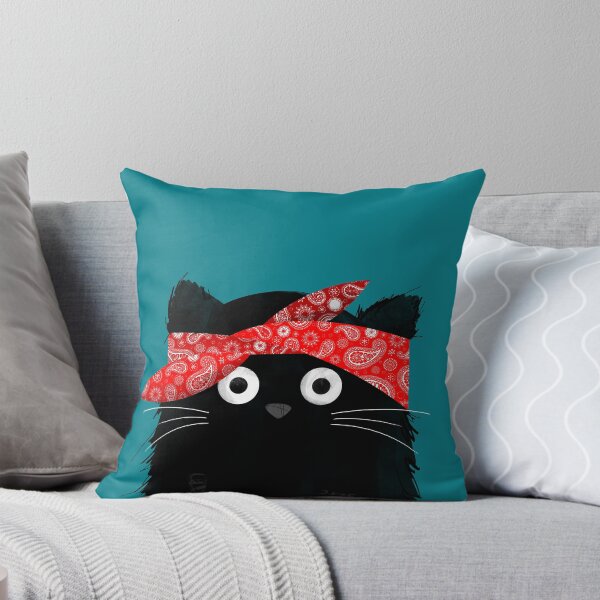 Cat Tupac Throw Pillow