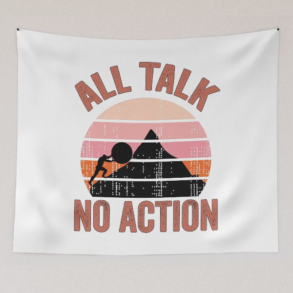 Item preview, All Talk No Action Gift idea T-Shirt, Quote shirt, Funny saying tee shirt, Gift Idea for Anniversary, Wedding, Mother's Day, Father's Day, Graduation, Thanksgiving, Christmas & New Year's Day. designed and sold by KHRO.
