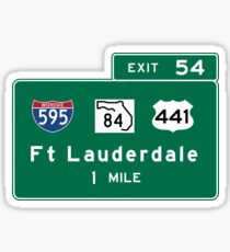 Fort Lauderdale, Road Sign, Florida Sticker