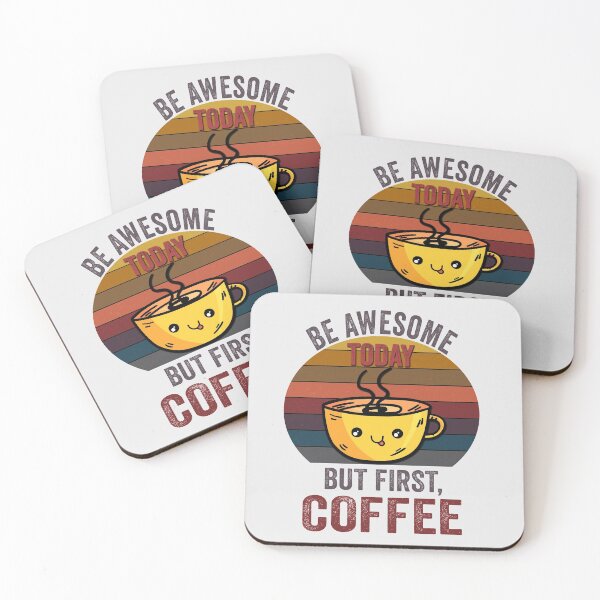 Item preview, Be awesome But First Coffee, Funny Retro vintage Coffee quote Love Gifts For Christmas And Wintertime designed and sold by Steve  Morley.