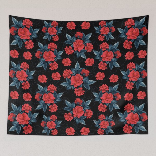 Item preview, Beautiful Roses Floral Pattern - Red and Black designed and sold by GDCdesigns.