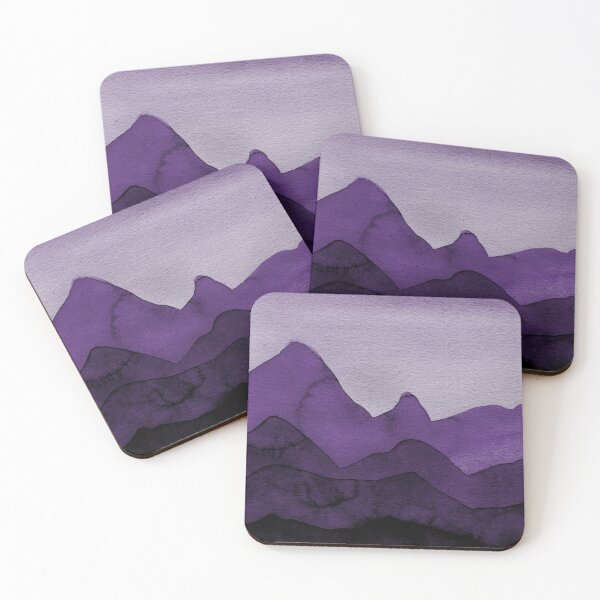 Item preview, Mountains in violet, magenta, lavender, gray, black designed and sold by christianmerz.