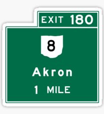 Akron, Road Sign, Ohio Sticker