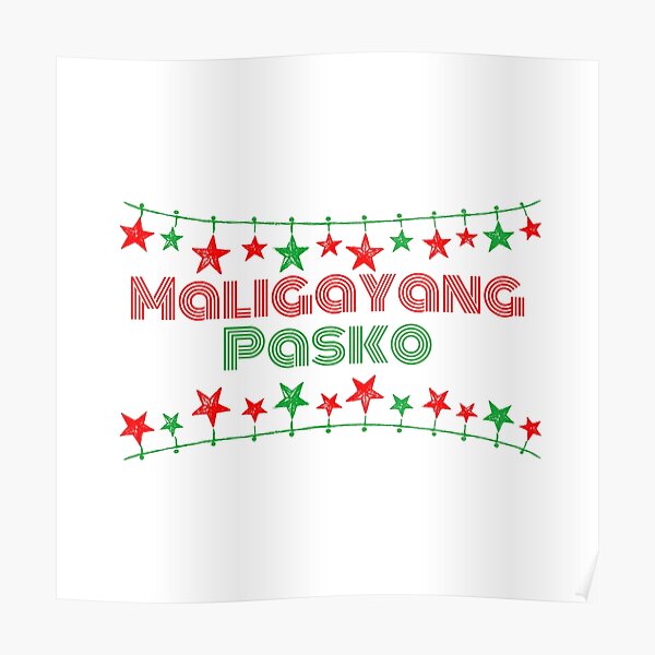 Maligayang Pasko Filipino Christmas Poster For Sale By Carmellprints ...