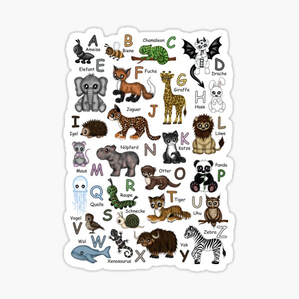 Animal Alphabet German Gifts & Merchandise for Sale | Redbubble Animal Alphabet German Gifts & Merchandise for Sale | Redbubble