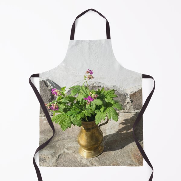 Item preview, Summertime Aromatherapy - Fragrant Cranesbill Flowers in Antique Bronze Vase designed and sold by Georgia Mizuleva.