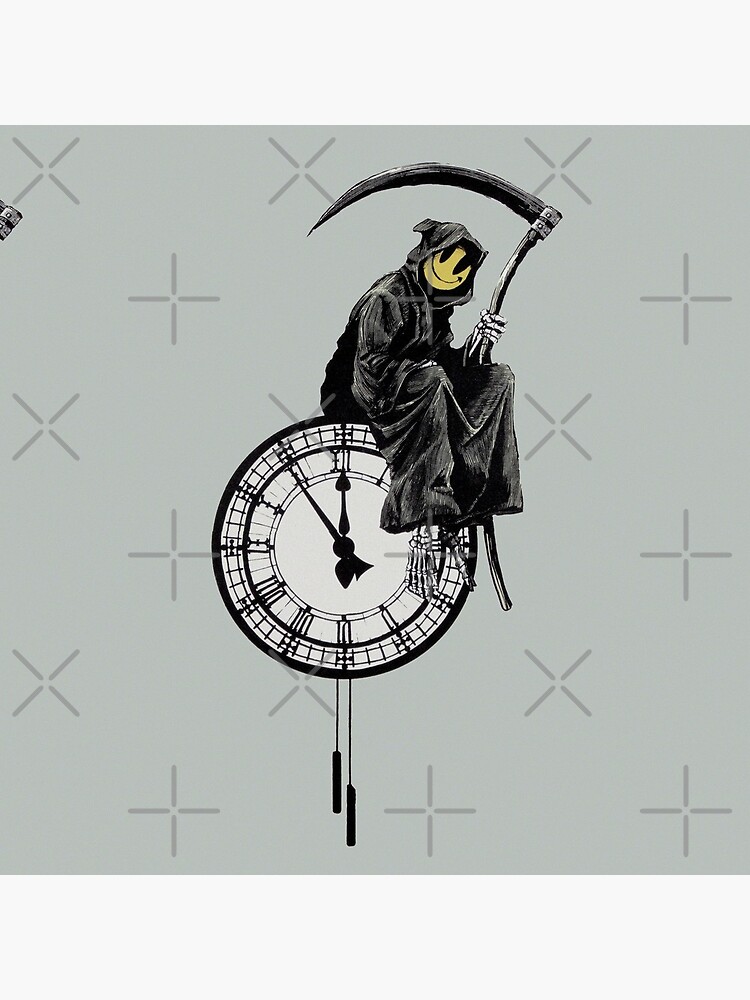 Banksy Grim Reaper Smiley Face Death Your Time Is Up by WE-ARE-BANKSY