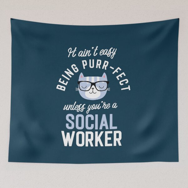 Artikelvorschau, Social Worker Cat Lover Gifts - It ain't easy being Purr Fect entworfen und verkauft von betternotes.