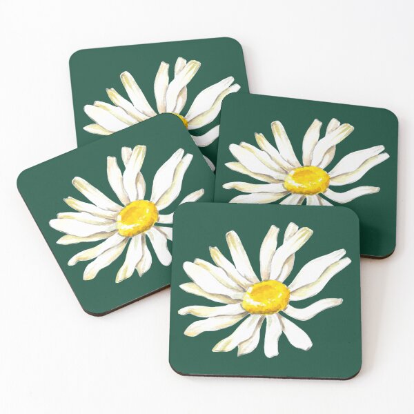 Item preview, Copy of Copy of Hand-painted watercolor camomile on the pink background designed and sold by sentimentalica.