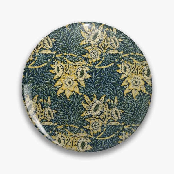 Item preview, TULIP AND WILLOW ,YELLOW LOWERS ,BLUE GREEN LEAVES Art Nouveau Floral designed and sold by BulganLumini.