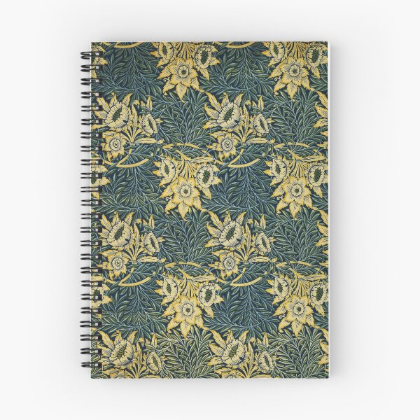 Item preview, TULIP AND WILLOW ,YELLOW LOWERS ,BLUE GREEN LEAVES Art Nouveau Floral designed and sold by BulganLumini.