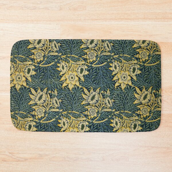 Item preview, TULIP AND WILLOW ,YELLOW LOWERS ,BLUE GREEN LEAVES Art Nouveau Floral designed and sold by BulganLumini.