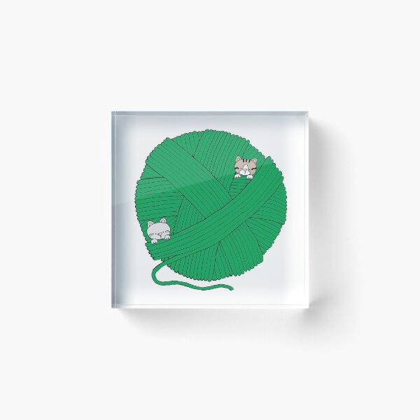 Artikelvorschau, Kitty und Hannah Yarn Ball-Pure Green entworfen und verkauft von mochinumnums.
