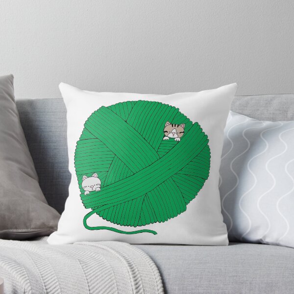 Item preview, Kitty and Hannah Yarn Ball- Pure Green designed and sold by mochinumnums.