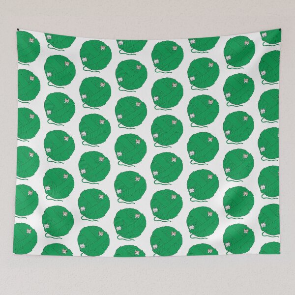 Artikelvorschau, Kitty und Hannah Yarn Ball-Pure Green entworfen und verkauft von mochinumnums.