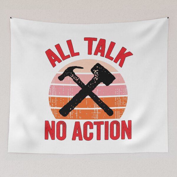 Item preview, All Talk No Action Gift idea T-Shirt, Quote shirt, Funny saying tee shirt, Gift Idea for Anniversary, Wedding, Mother's Day, Father's Day, Graduation, Thanksgiving, Christmas & New Year's Day. designed and sold by KHRO.