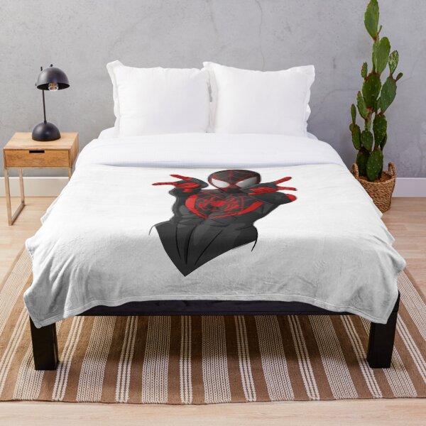 Black Spiderman Throw Blanket by Hyde63