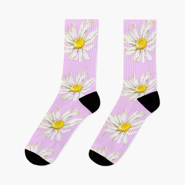Item preview, Hand-painted watercolor camomile on the pink background designed and sold by sentimentalica.