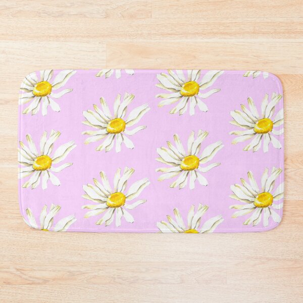 Item preview, Hand-painted watercolor camomile on the pink background designed and sold by sentimentalica.