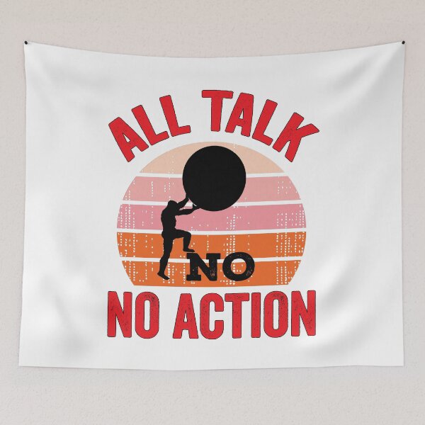 Item preview, All Talk No Action Gift idea T-Shirt, Quote shirt, Funny saying tee shirt, Gift Idea for Anniversary, Wedding, Mother's Day, Father's Day, Graduation, Thanksgiving, Christmas & New Year's Day. designed and sold by KHRO.