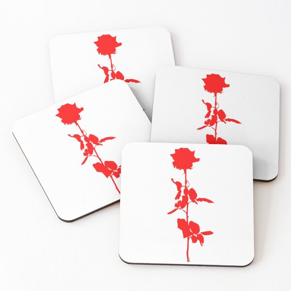 Item preview, Rose flower outline red on black background designed and sold by 7T-Designs.
