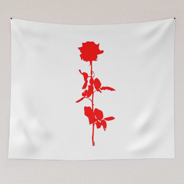 Item preview, Rose flower outline red on black background designed and sold by 7T-Designs.