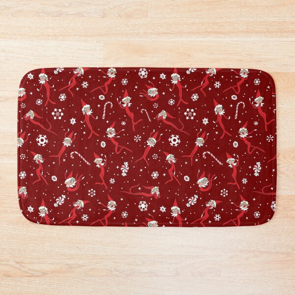 Item preview, Dancing Floopy Elves Pattern - Dark Red Background designed and sold by ctkrstudio.