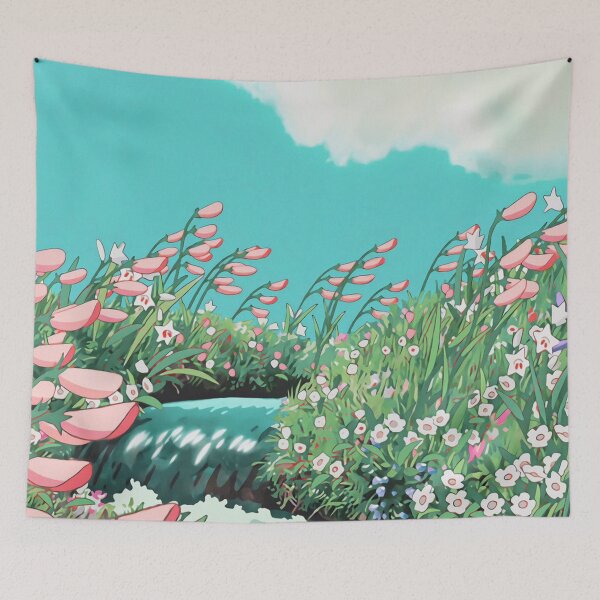 Aperçu de l'œuvre Fleurs d'anime dans le paysage de la rivière créée et vendue par layar5.