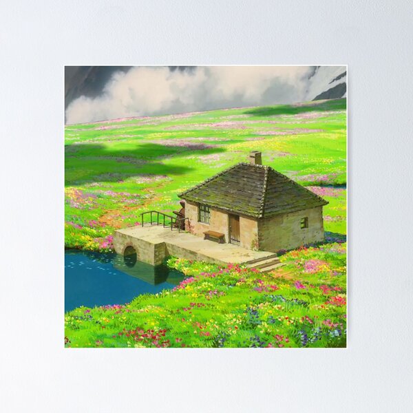 Artikel-Vorschau von  Anime Green Wiese mit Blumen Landschaft, designt und verkauft von layar5.