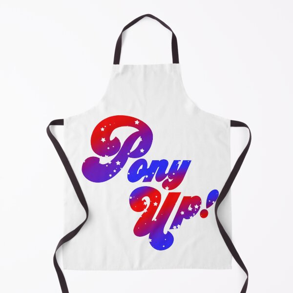 Item preview, retro script Pony Up (gradient & stars) designed and sold by agirlnamedscott.
