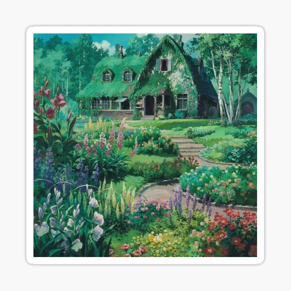 Item preview, Anime Movie House with flowers Scenery designed and sold by layar5.
