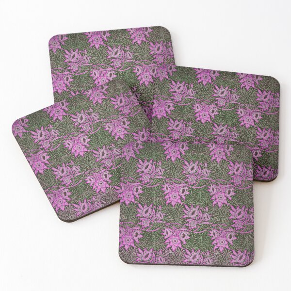 Item preview, TULIP AND WILLOW,LILAC PINK FLOWERS ,SWIRLS, GREEN LEAVES Art Nouveau Floral designed and sold by BulganLumini.