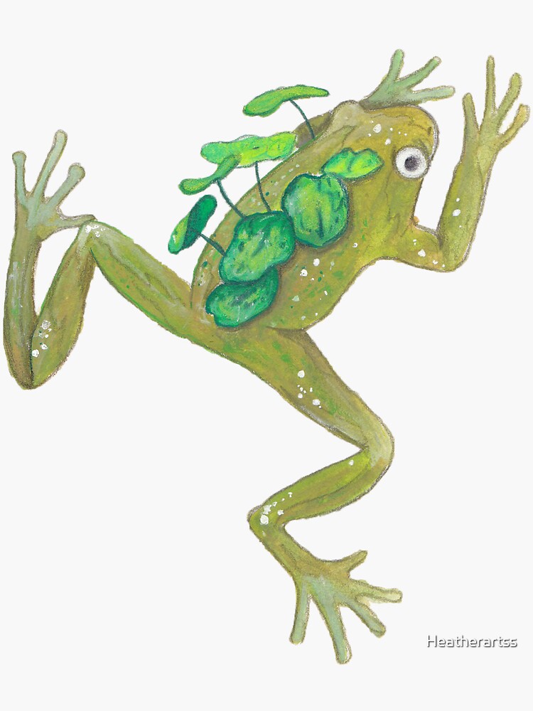 Thumbnail 3 of 3, Sticker, lilypad Frog designed and sold by Heatherartss.