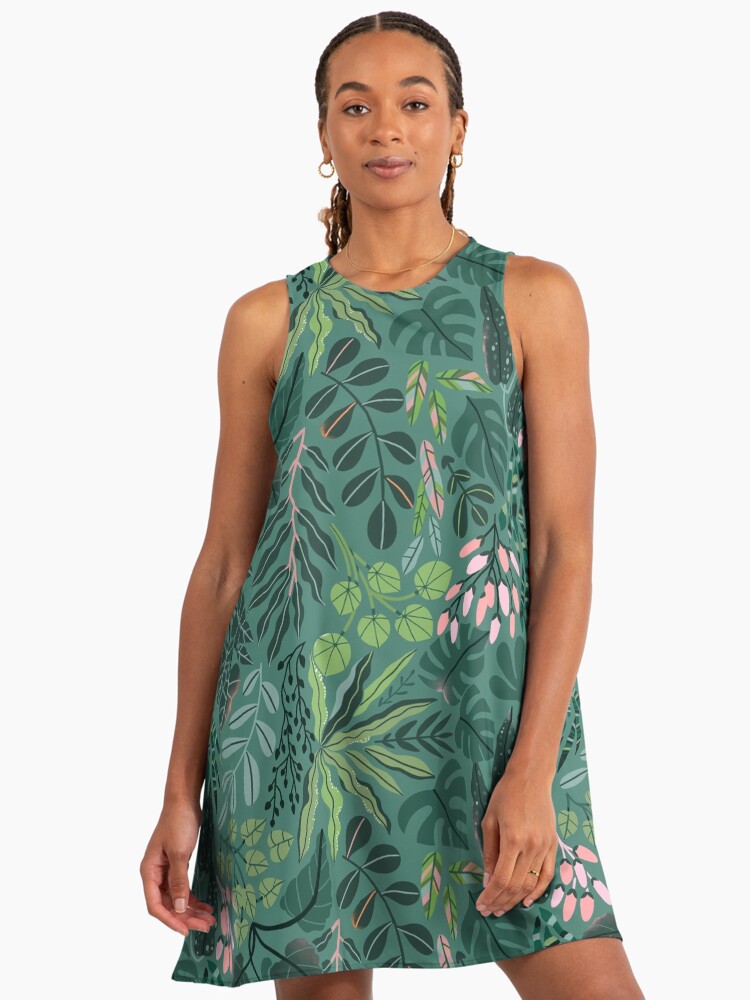 navy blue dress for baby girl Pink & Blue Tropical Palm Leaf