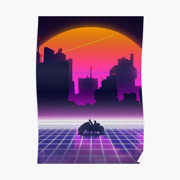 Retrowave Night City Poster For Sale By Daffaumar12 Redbubble