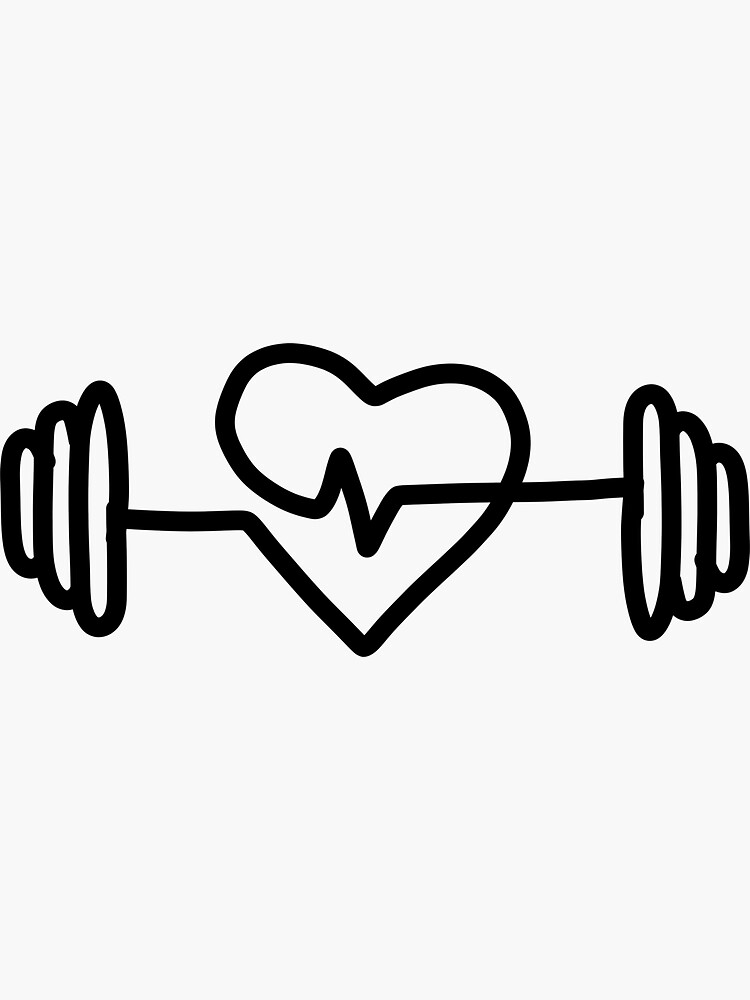 Dumbbell And Heart I Love The Gym Royalty Free SVG, Cliparts