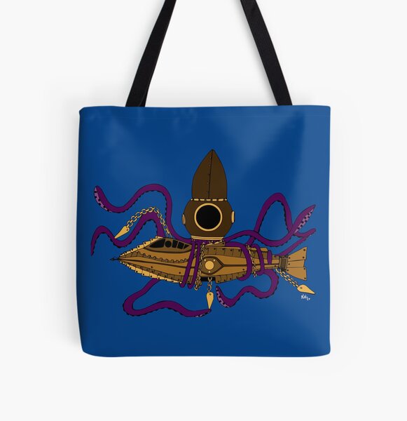 Nautilus Steampunk Bolsa estampada de tela