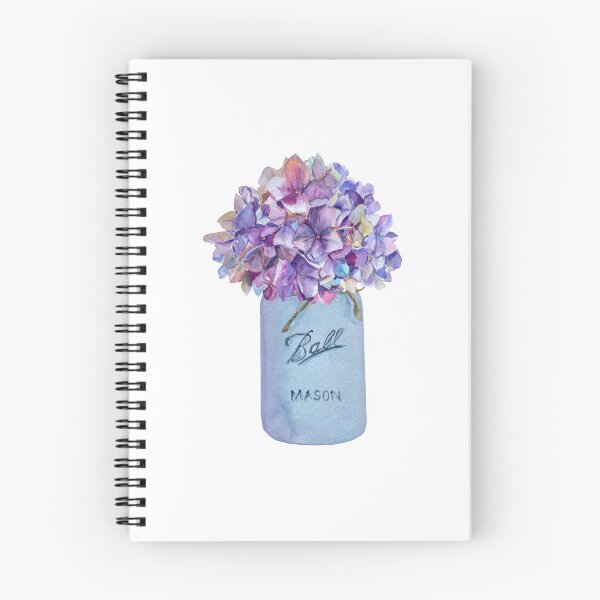 Item preview, Mason Jar with Purple Hydrangeas designed and sold by adortopia.