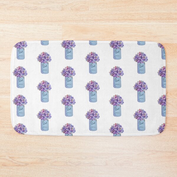 Item preview, Mason Jar with Purple Hydrangeas designed and sold by adortopia.