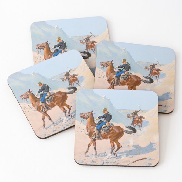 Frederic Remington - The Advance-Guard, or The Military Sacrifice (The Ambush) 1890 Coasters (Set of 4)