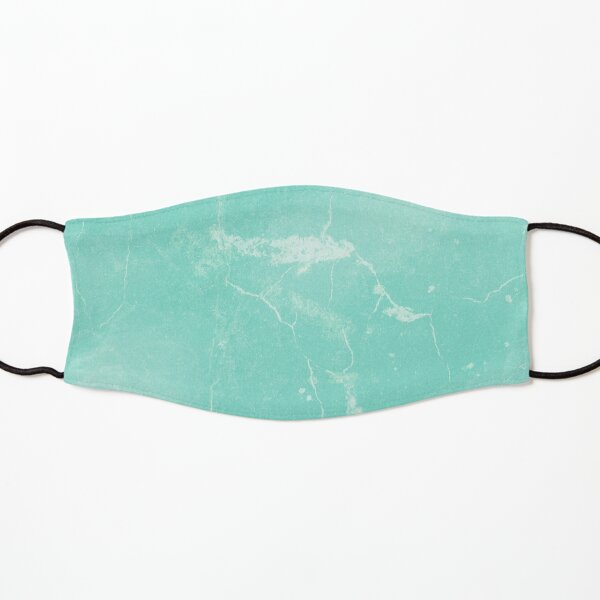 Turquoise Teal And White Marble Texture Aesthetic Luxurious Chic Pattern Kids Mask