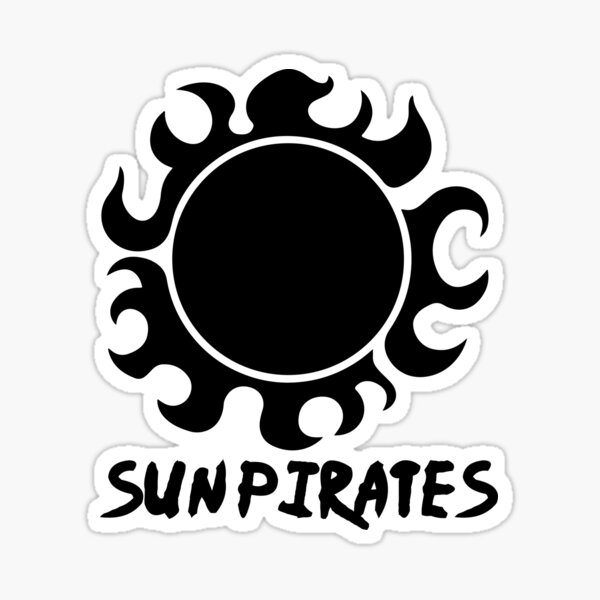 Sun Pirates Jolly Roger Warlord Jinbei Flag One Piece Sp White Sticker By Raxivex15 Redbubble