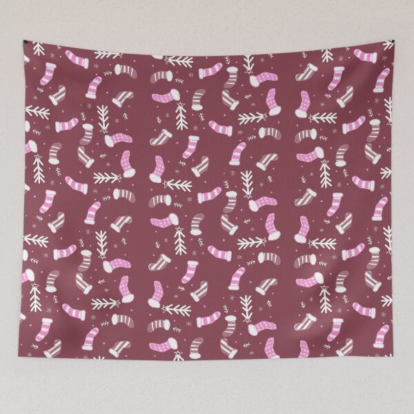 Item preview, Christmas Socks in Pink  designed and sold by ArtsyEmma2.