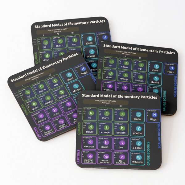 Standard Model Of Elementary Particles #Quarks #Leptons #GaugeBosons #ScalarBosons Bosons Coasters (Set of 4)