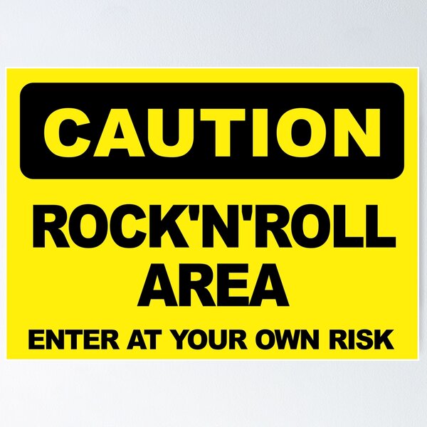 Artikel-Vorschau von Rock and Roll Area - Betreten auf eigene Gefahr - Lustiges Warnschild, designt und verkauft von Alma-Studio.