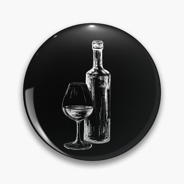 Item preview, Sketch of a bottle of wine with a glass designed and sold by Arpistudio.